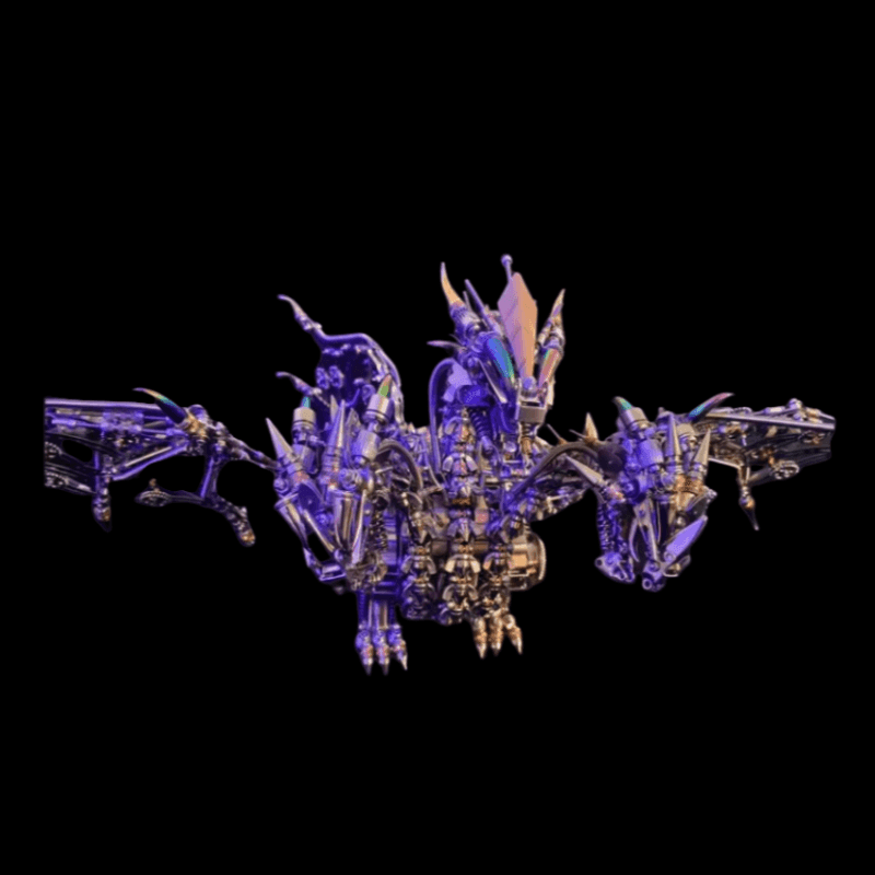 3D DIYメタル機械組立手作り模型キット - 地獄級難易度三つ頭のドラゴン - ビルディングブロック