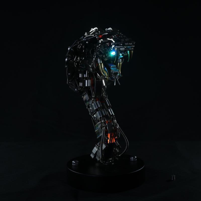蛇コブラ彫刻 3Dメタルパズル メカニカルパンク組み立てモデル 400+ピース - ビルディングブロック