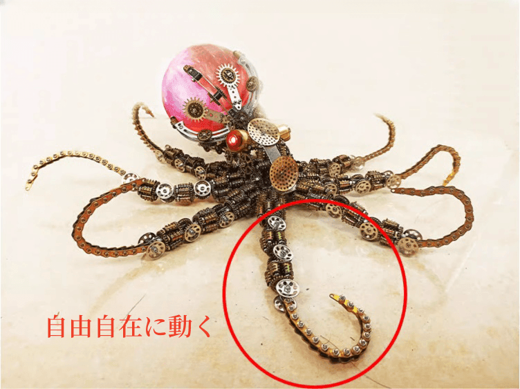 プラネット オン スチームパンク メカニカル オクトパス メタル モデル キット - ビルディングブロック