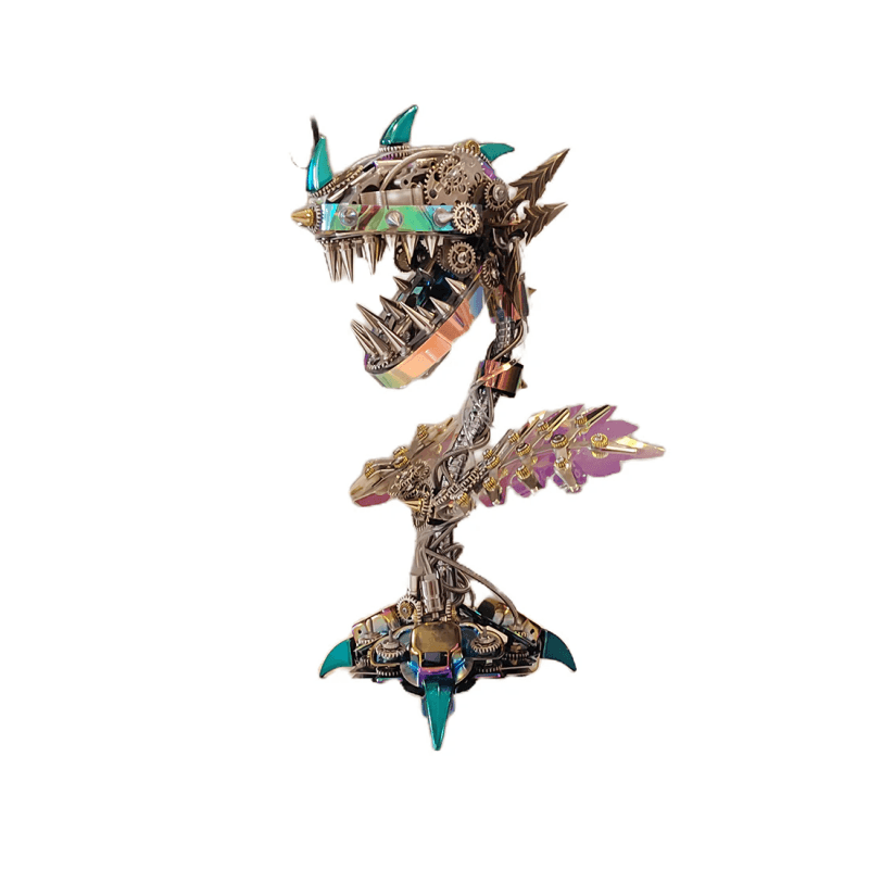 ハロウィンのコレクティブルギフト、開閉可能な口を持つ食人植物の花金属組み立てキット(400ピース) - ビルディングブロック