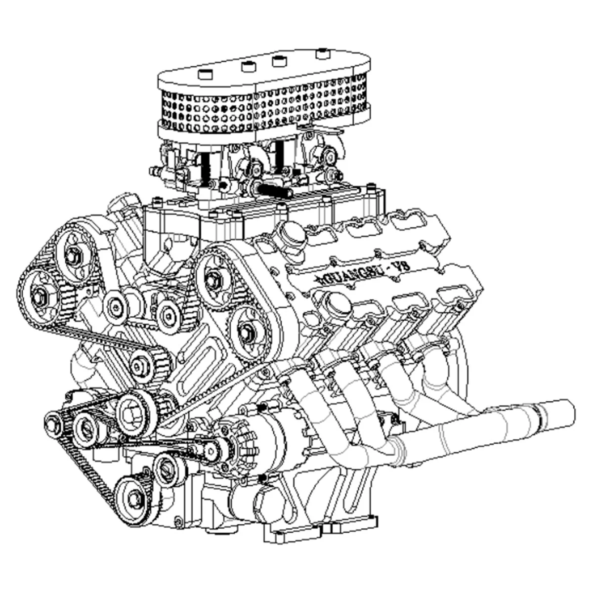 ENJOMOR V8-9078 PRO水冷ガソリンエンジンの梱包イメージ