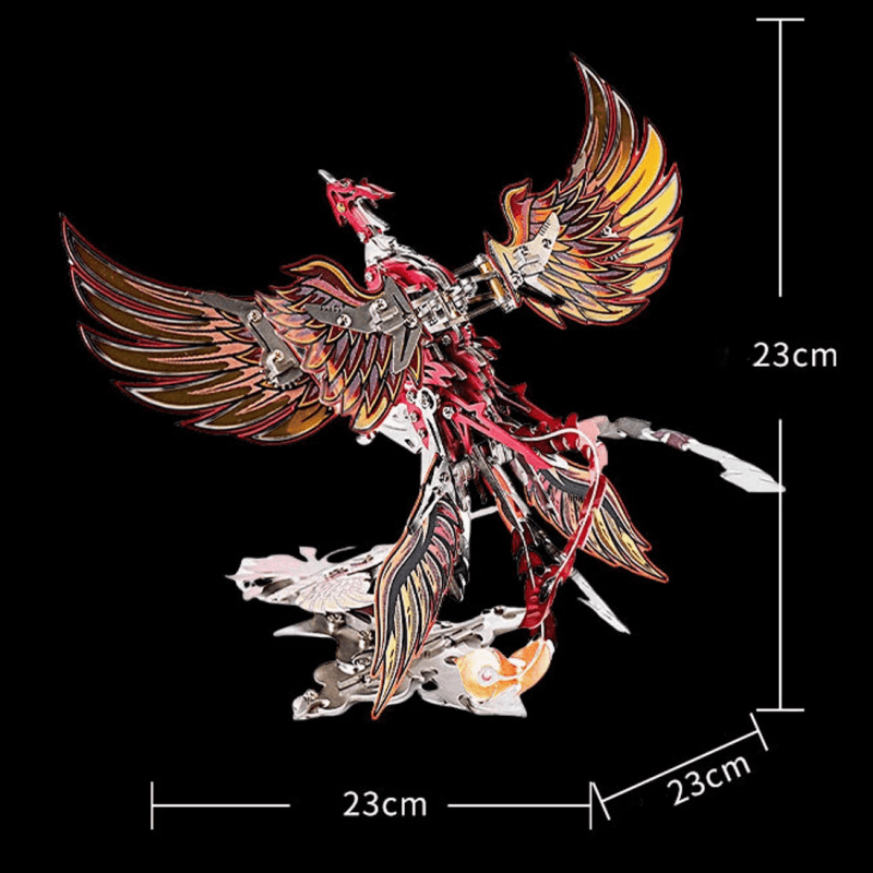 火から生まれた不死鳥の復活 3Dメタルメカニカルキネティックフェニックスモデルキット - ビルディングブロック