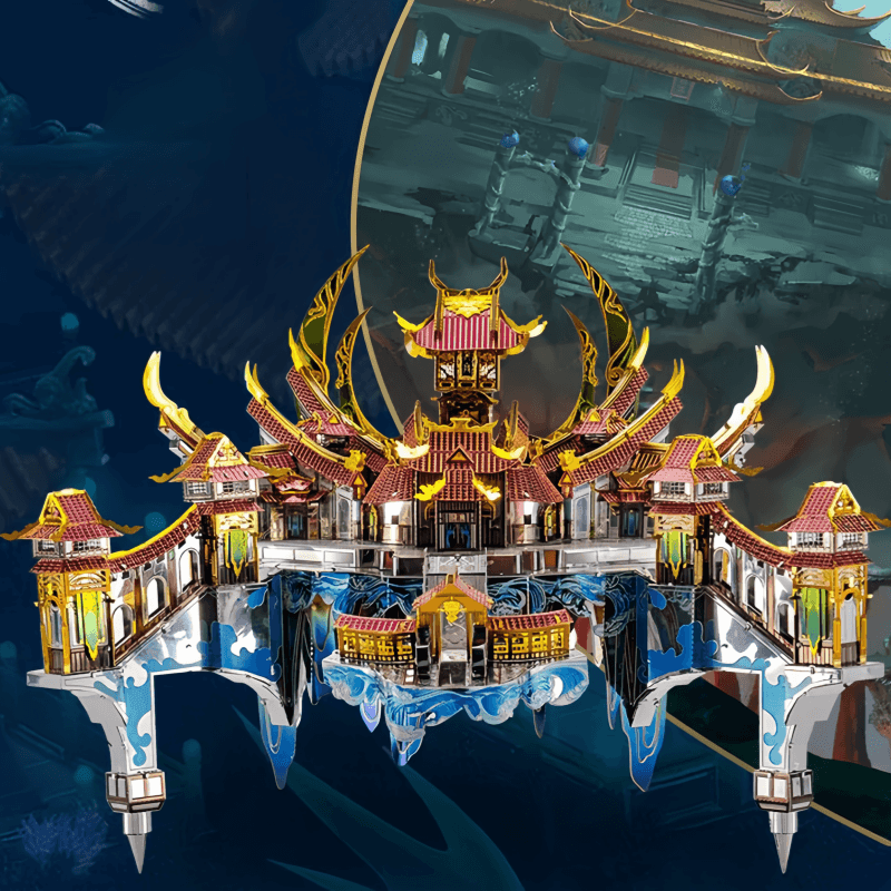 3D パズル建築モデルメタルブロック 龍宮メタルパズル - ビルディングブロック