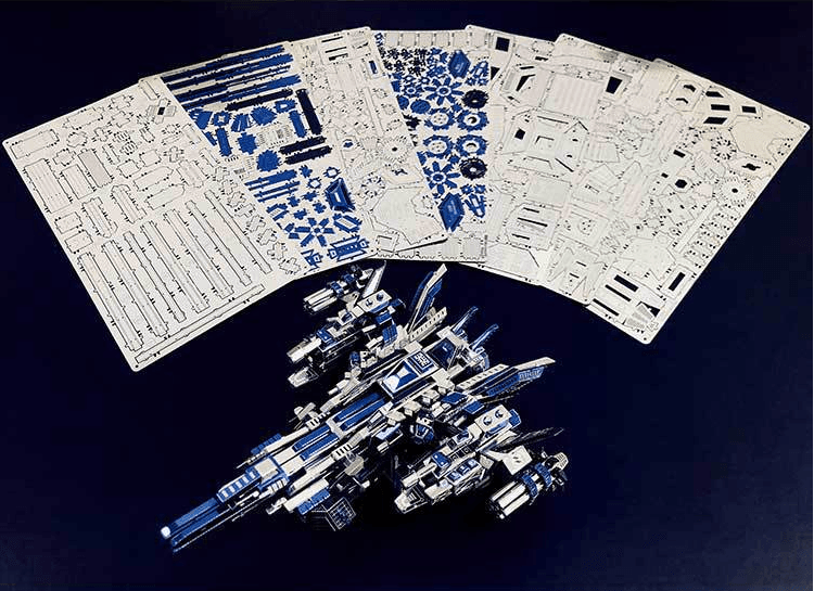 3Dメタルパズル - メカニカルパイロット 1 宇宙船モデルキット 大人が作るチャレンジ 3Dパズル DIYハンドクラフト組み立てモデル ティーン向け - 355ピース - ビルディングブロック
