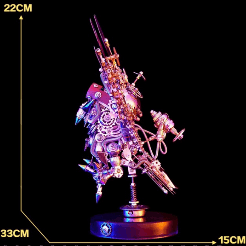 スチームパンク風のゴーグル付きフクロウ DIY 3D メタルアニマルモデルキット、難解なパズル - ビルディングブロック