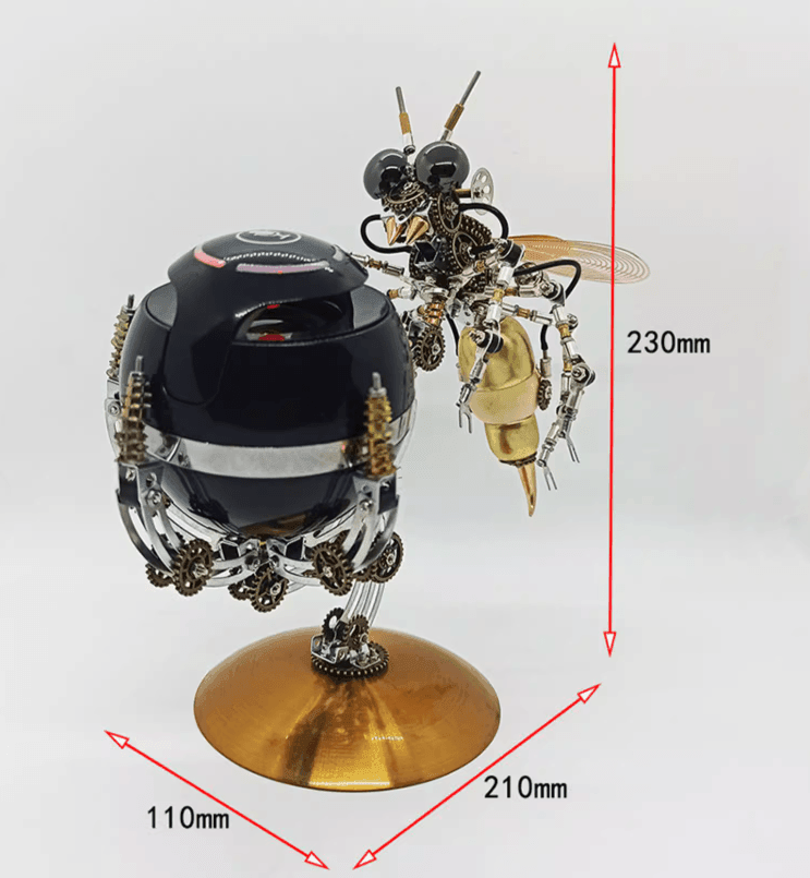 ブルートゥース スピーカーDIYメカニカルワスプアセンブリスチームパンク金属モデルキット - ビルディングブロック