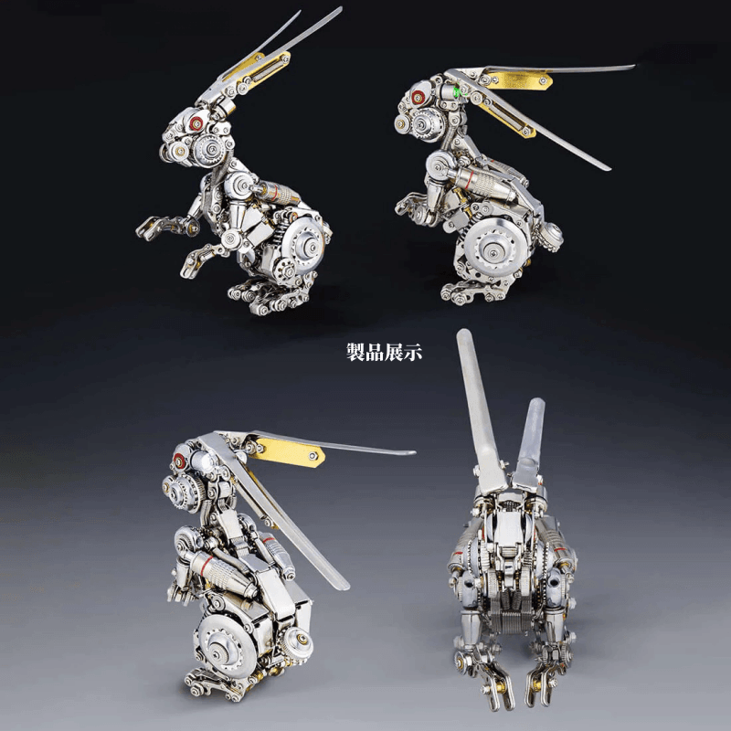 DIY組み立て機械式メタル3Dうさぎバニーアニマルモデルジグソーパズルおもちゃ - ビルディングブロック