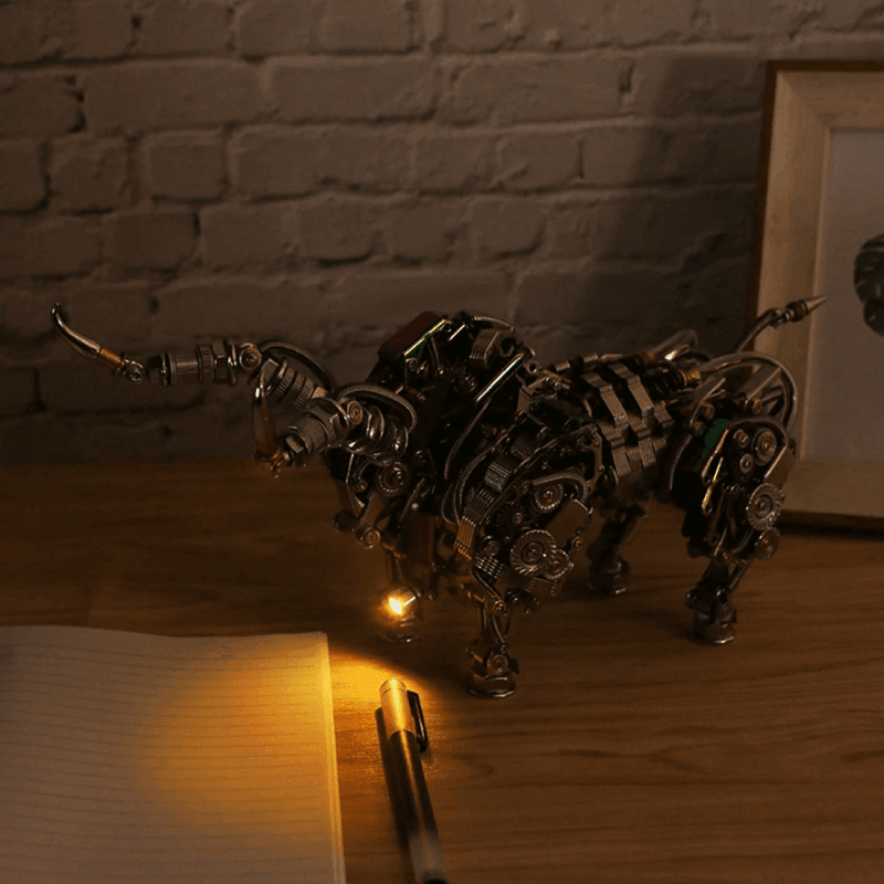 大人向けの1087ピースのメタル製3D DIY機械式ブルアニマルモデル組み立てキット - ビルディングブロック