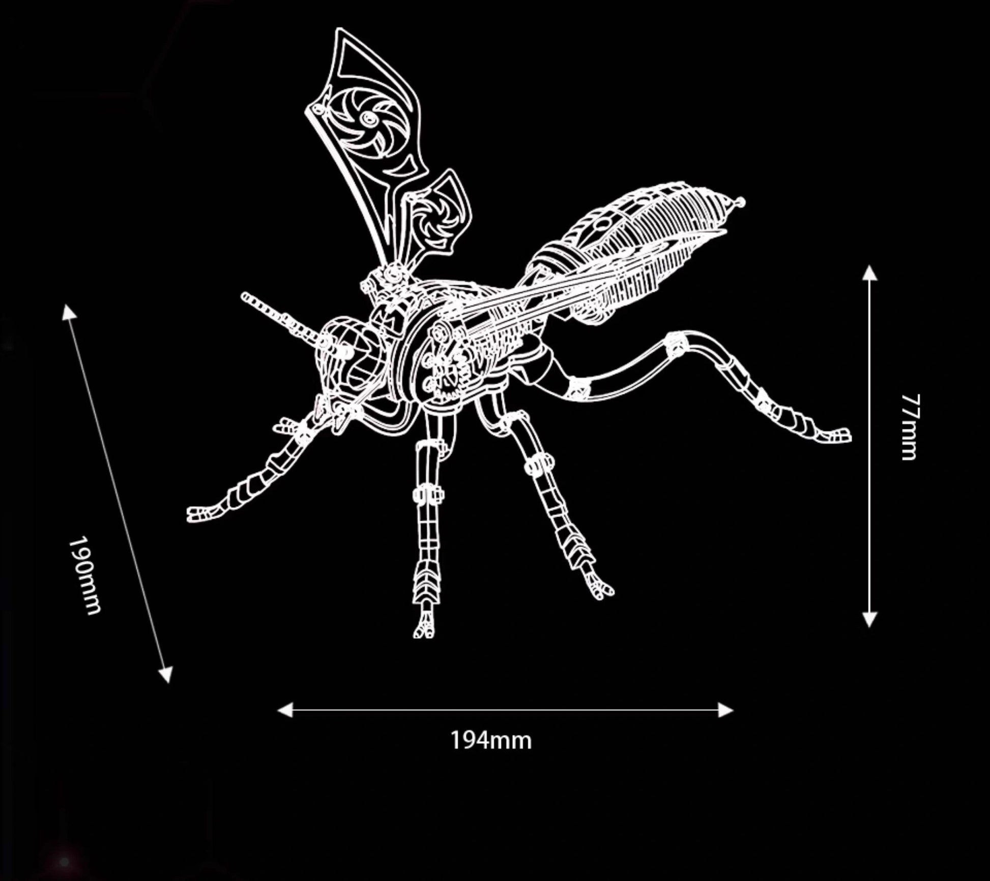3D三次元マルハナバチ金属機械組み立てモデル毒蜂潮遊びDIYパズル手作りステンレス鋼のおもちゃ - ビルディングブロック