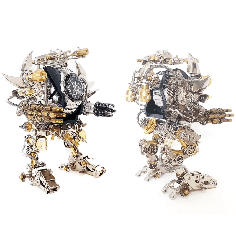 牡牛座のロボット時計スタンドホルダー 3D 組み立て金属製ファイティングメカ アクションフィギュア 時計コレクター向け - ビルディングブロック