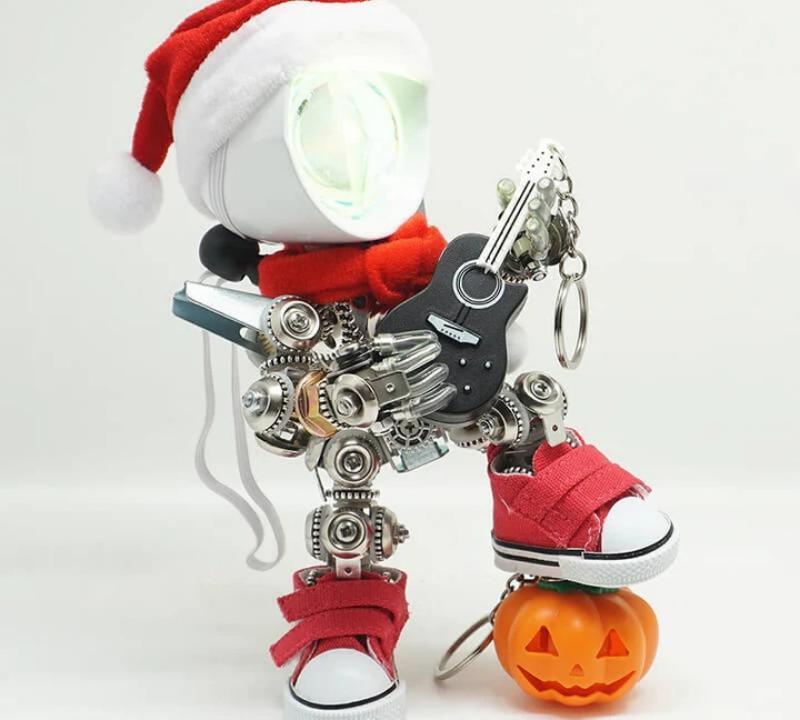 クリスマス用の自作メカニカルサンタの金属パズルモデルキット - ビルディングブロック