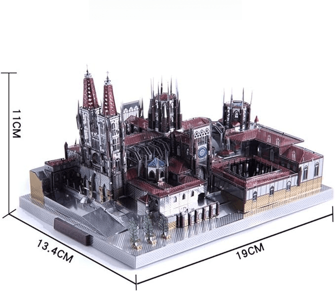3D金属パズル 著名な建築物 組み立てモデルビルディングキット DIY レーザーカットジグソーパズル - スペイン ブルゴス大聖堂 - ビルディングブロック