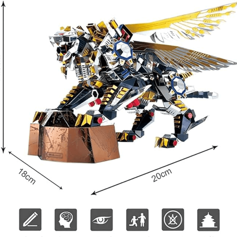 3Dメタルパズル メカニカル 飛天虎 チャレンジ メタルモデルキット メタルアース レーザーカット 創造的なピースパズルの知的な教育玩具IQチャレンジ - ビルディングブロック