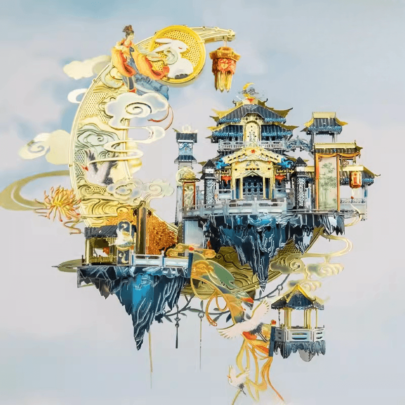 158ピース+3Dメタルモデル ムーンパレス 広漢宮組立キット - ビルディングブロック