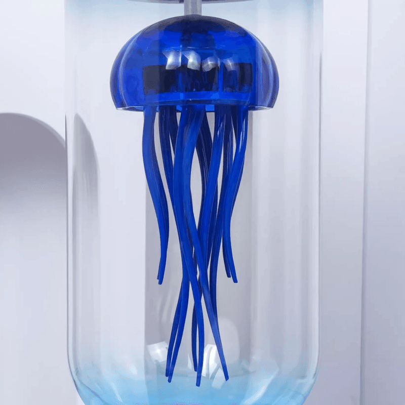 機械リズムの青いカプセル クラゲ キネティック メタルモデル ガラスカバー付き - ビルディングブロック