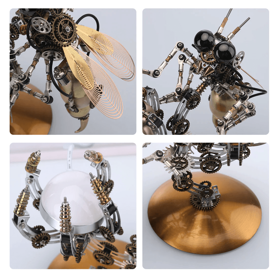 庭の木にあるハチの巣ランプスチームパンク金属モデルキット - ビルディングブロック