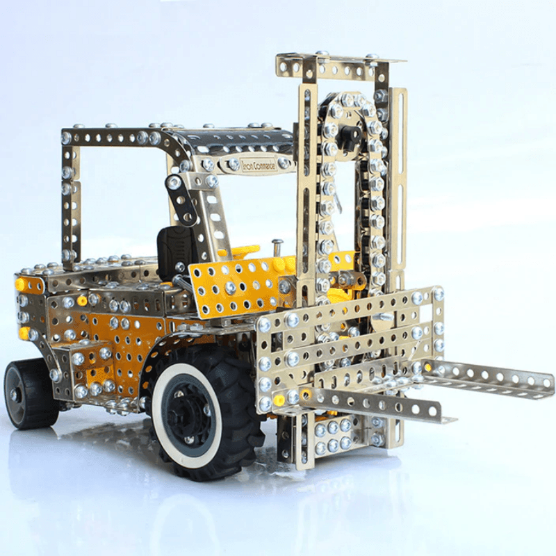 3Dメタルパズル シミュレーション合金 工事用車両 フォークリフトモデルキット メタル組み立て建設車両おもちゃ - 1300ピース - ビルディングブロック