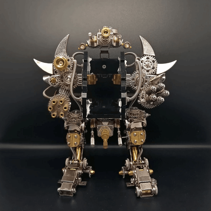 牡牛座のロボット時計スタンドホルダー 3D 組み立て金属製ファイティングメカ アクションフィギュア 時計コレクター向け - ビルディングブロック