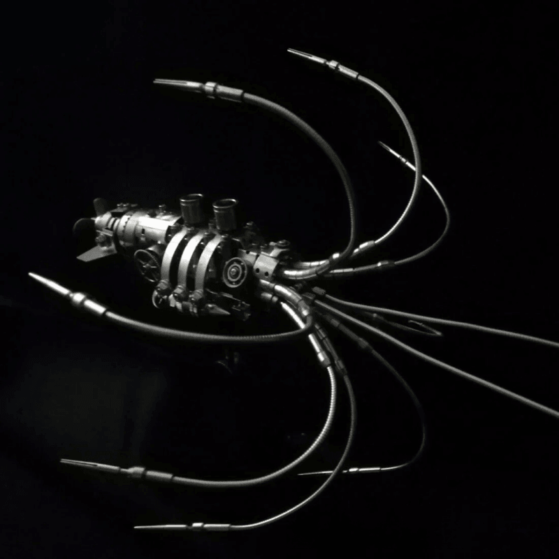 スチームパンクジャイアントスクイッド 3D DIY メタルパズルモデルキット 組み立て (295ピース以上) - ビルディングブロック