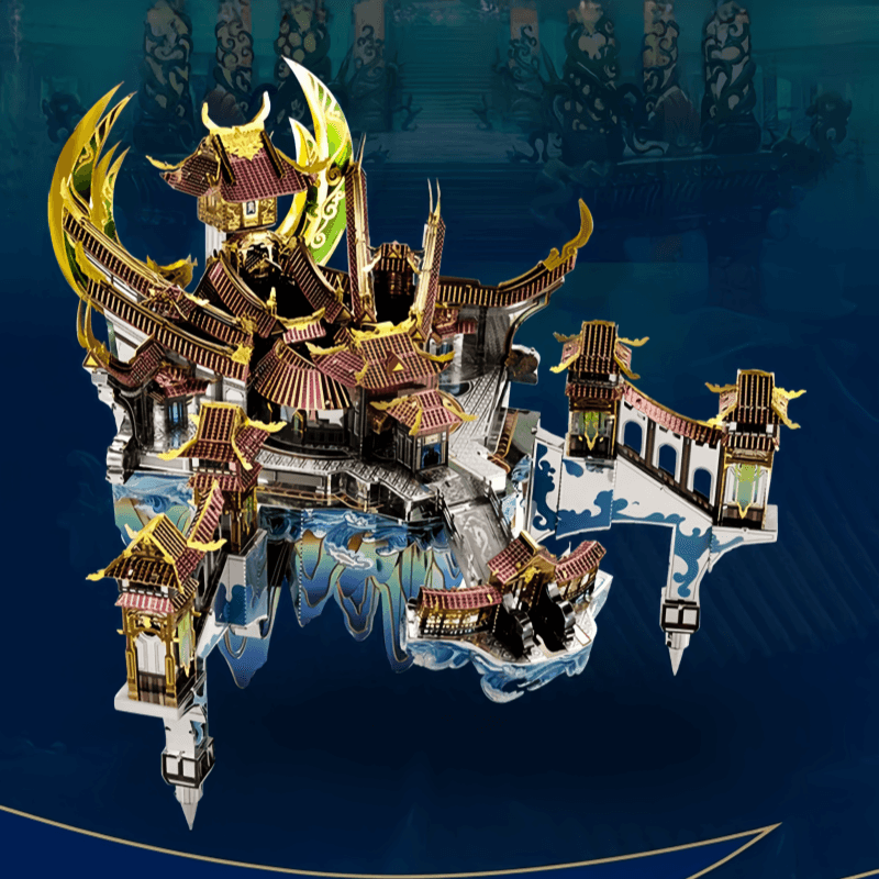3D パズル建築モデルメタルブロック 龍宮メタルパズル - ビルディングブロック