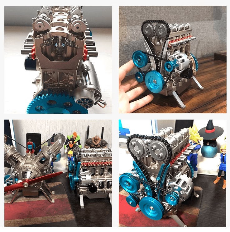 ティーチング3Dアセンブリアダルト300以上のピースカーエンジンモデルトイミニ直列4気筒エンジン教育