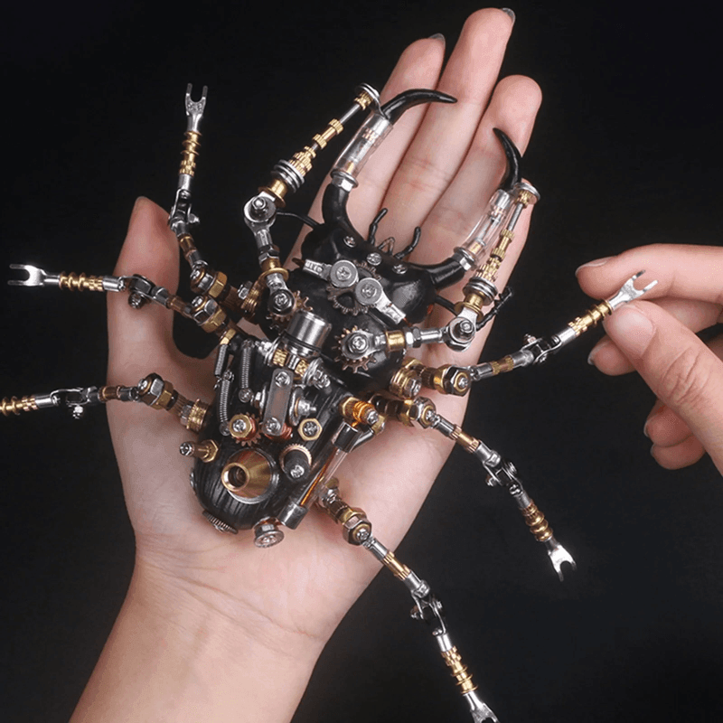 406ピースのメタル組み立て3Dクワガタムシ昆虫機械モデル - ビルディングブロック
