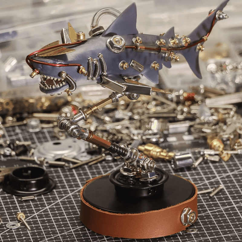217ピース 3D 組み立て DIY メタル メカニカル シャーク バリアント ビースト パズルモデル - ビルディングブロック