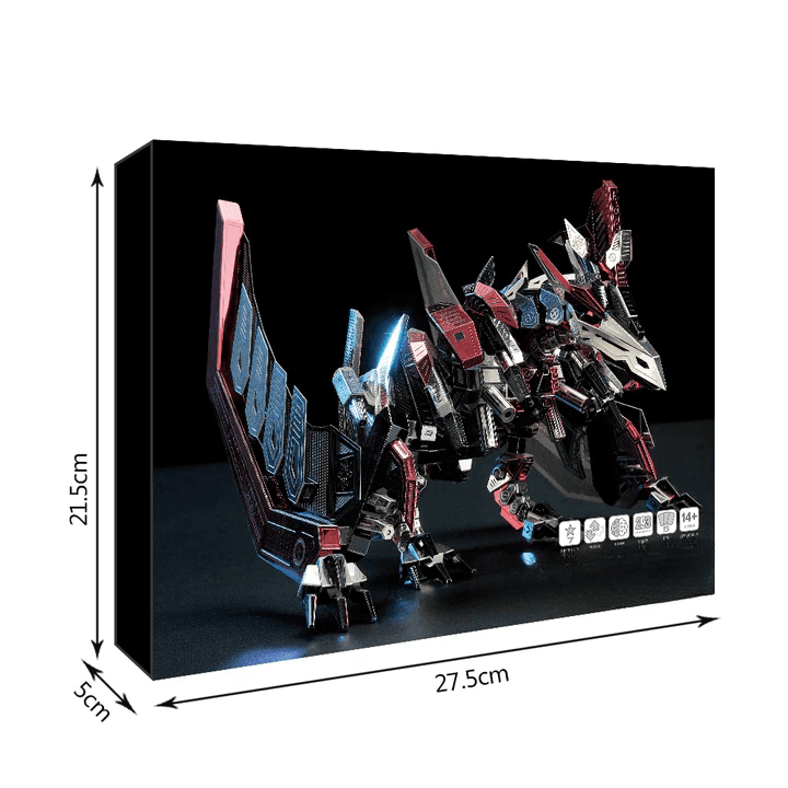 3Dメカニカルプテロサウルスメタルモデルキット、手作り - ビルディングブロック