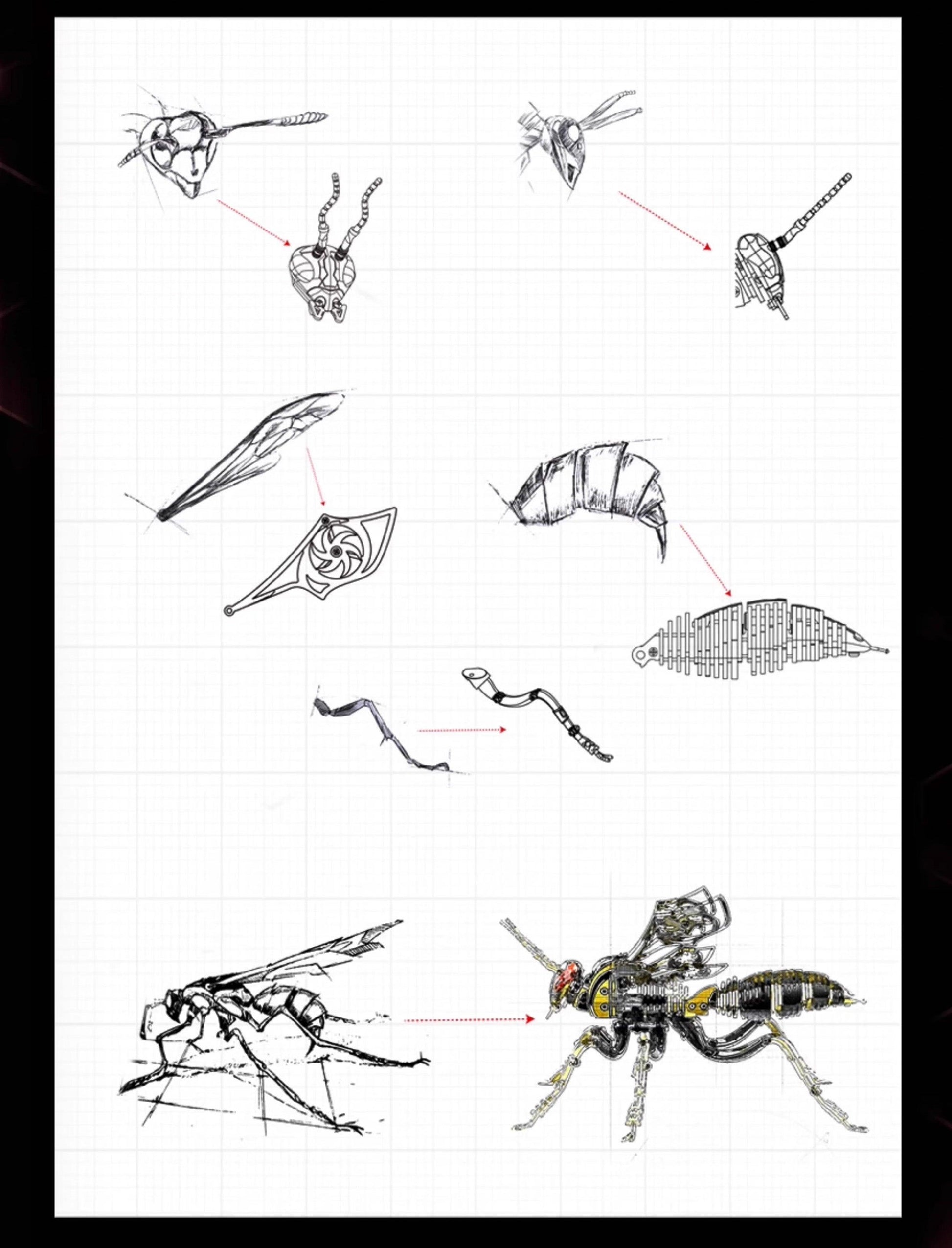 3D三次元マルハナバチ金属機械組み立てモデル毒蜂潮遊びDIYパズル手作りステンレス鋼のおもちゃ - ビルディングブロック