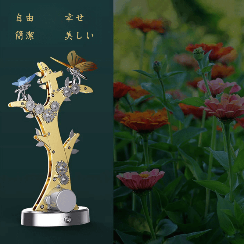 3D金属機械色鮮やかな蝶の飛行バイオニック動的モデル組み立てキット(子供、ティーン、大人向け)-100個以上 - ビルディングブロック