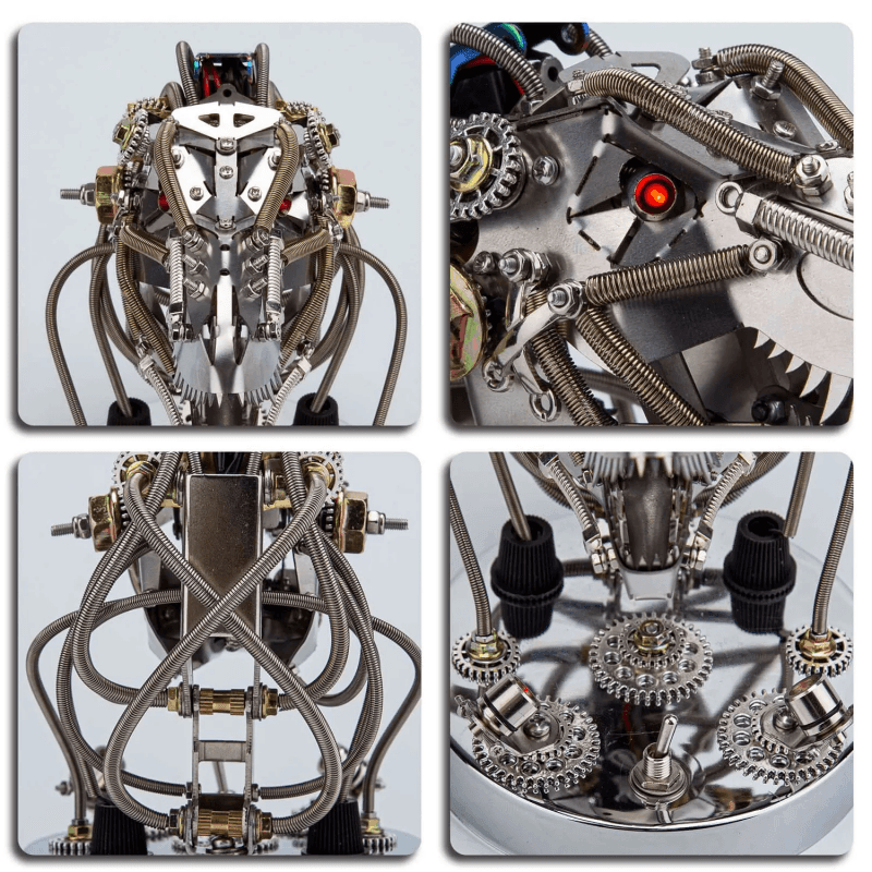 スチームパンクの3Dメタル可動機械ティラノサウルス・レックスヘッドモデルキット - ビルディングブロック