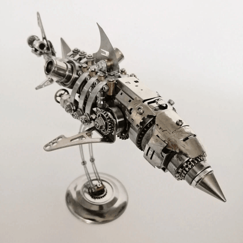 大人向けDIY 3Dメタルメカニカルジャイアントシャークモデルビルディングキット - ビルディングブロック
