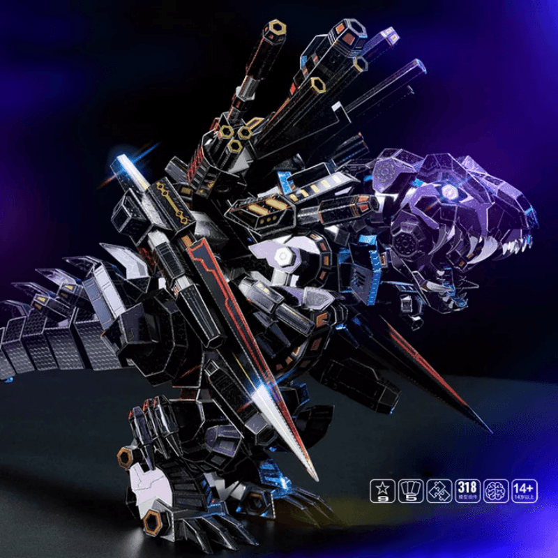 318ピースのステンレススチール合金製DIYティラノサウルスレックスモデルキット - ビルディングブロック