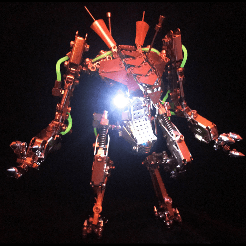 ロブスターとエビの重いメカロボットの3DメタルパズルLED、可動関節付き - ビルディングブロック