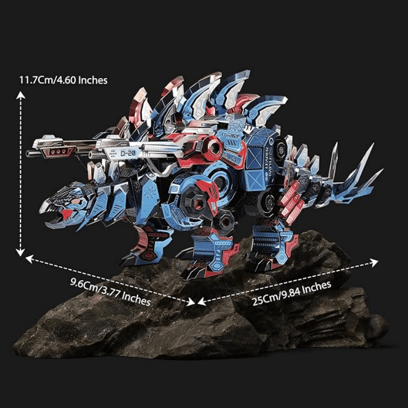 3Dメタルパズル メカニカル ステゴサウルス メタルモデルキット DIY チャレンジ 3Dパズル 大人用 頭の体操 アートクラフト ホームデコレーション おもちゃ ティーン向け - ビルディングブロック