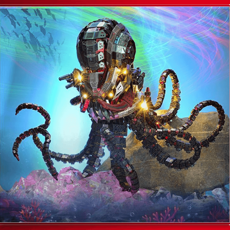3Dメタルパズル メカニカル オクトパス デビル チャレンジ メタルモデルキット メタルアース レーザーカット 頭の体操 DIYアートクラフト ホームデコレーション ギフト おもちゃ 大人 男性 男の子 - ビルディングブロック