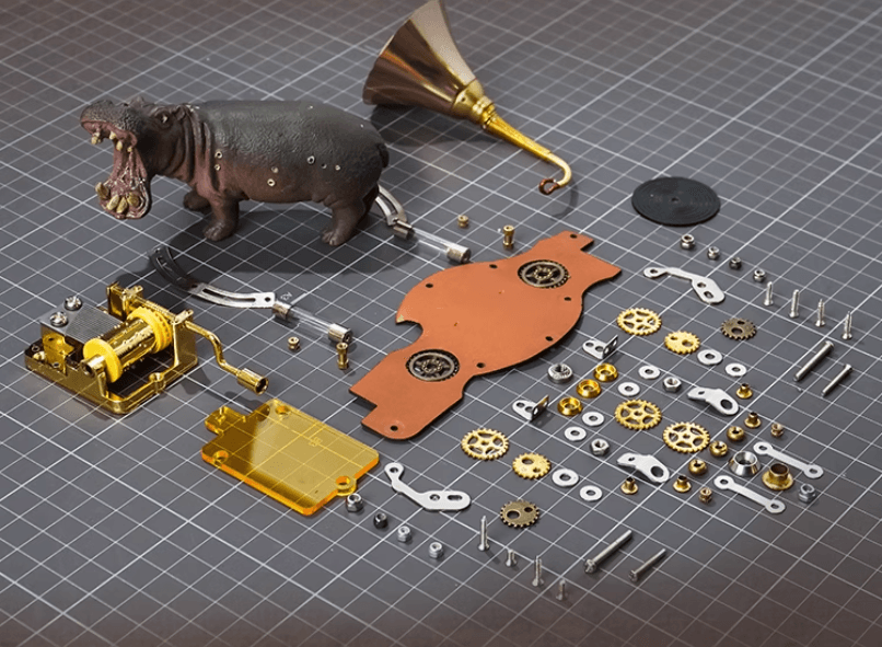 123ピース 3D 組み立て DIY メタル メカニカル カバのミュージシャン パズルモデル