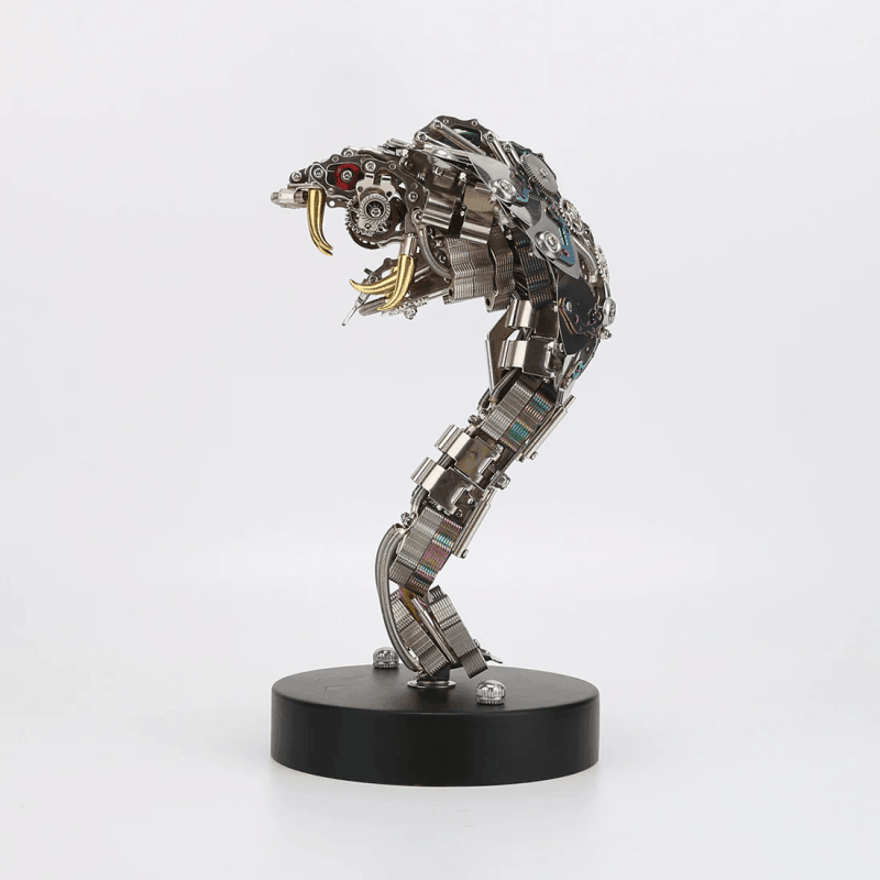蛇コブラ彫刻 3Dメタルパズル メカニカルパンク組み立てモデル 400+ピース - ビルディングブロック