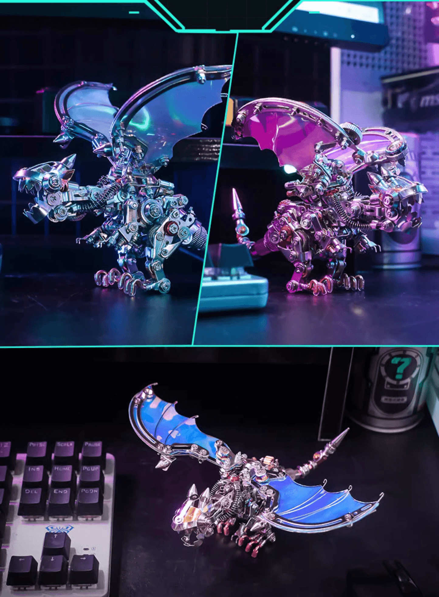 カラフルドラゴン おもちゃ 手作り 金属 組み立て模型 - ビルディングブロック