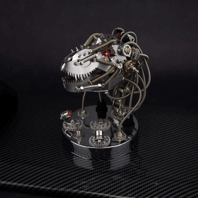 スチームパンクの3Dメタル可動機械ティラノサウルス・レックスヘッドモデルキット - ビルディングブロック