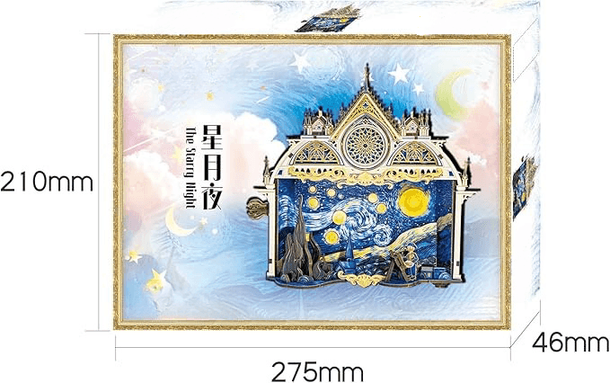 298PCS 大人向け3Dパズル 星月夜 ヴィンセント・ヴァン・ゴッホのクラフト作品 メタルパズルモデルキット - ビルディングブロック