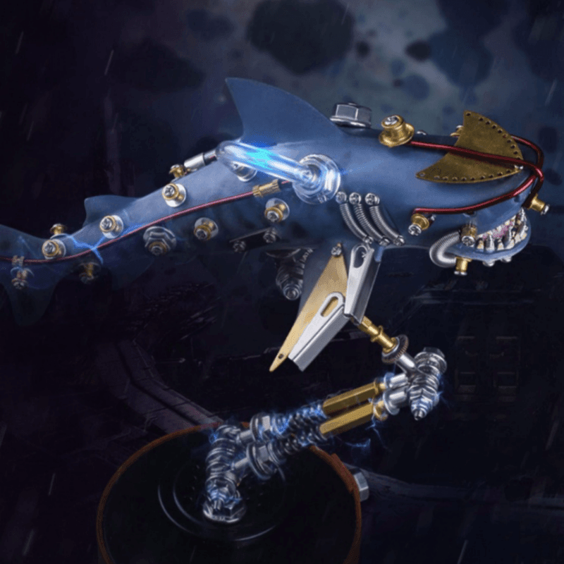 217ピース 3D 組み立て DIY メタル メカニカル シャーク バリアント ビースト パズルモデル - ビルディングブロック