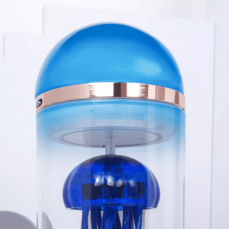 機械リズムの青いカプセル クラゲ キネティック メタルモデル ガラスカバー付き - ビルディングブロック