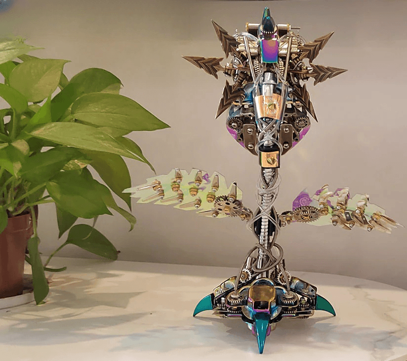 ハロウィンのコレクティブルギフト、開閉可能な口を持つ食人植物の花金属組み立てキット(400ピース) - ビルディングブロック