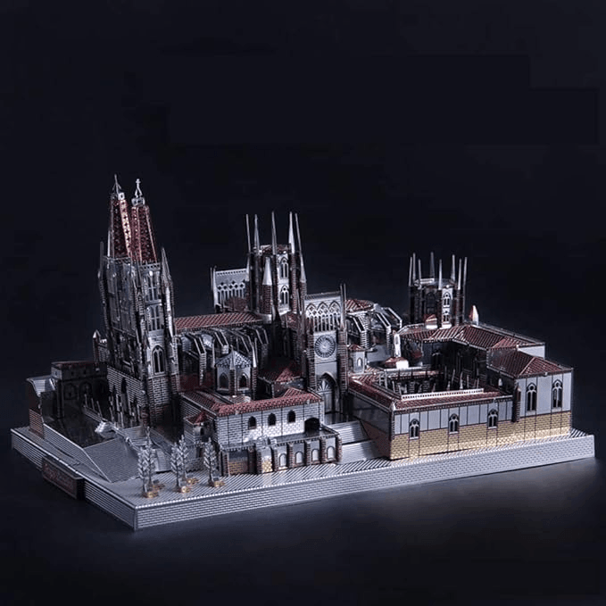 3D金属パズル 著名な建築物 組み立てモデルビルディングキット DIY レーザーカットジグソーパズル - スペイン ブルゴス大聖堂 - ビルディングブロック