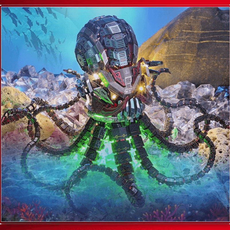 3Dメタルパズル メカニカル オクトパス デビル チャレンジ メタルモデルキット メタルアース レーザーカット 頭の体操 DIYアートクラフト ホームデコレーション ギフト おもちゃ 大人 男性 男の子 - ビルディングブロック