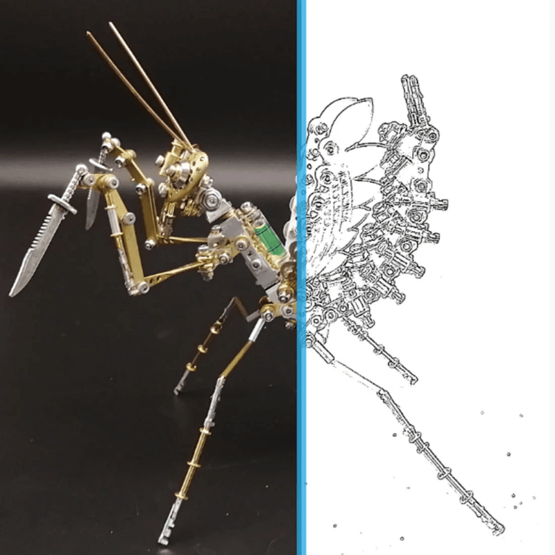 3DメタルキットDIYメカニカルマンティス組み立てモデル350+PCS - ビルディングブロック