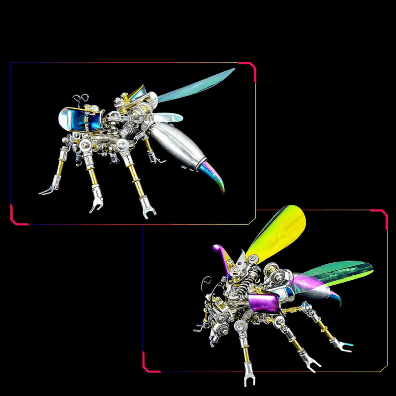 180ピースのスチームパンク風ミニハチ3DメタルパズルDIY昆虫 - ビルディングブロック