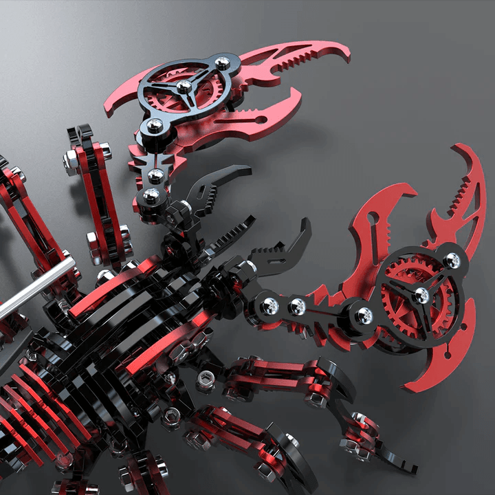 3D機械サソリメタルパズル レッドブラックモデルキット - ビルディングブロック