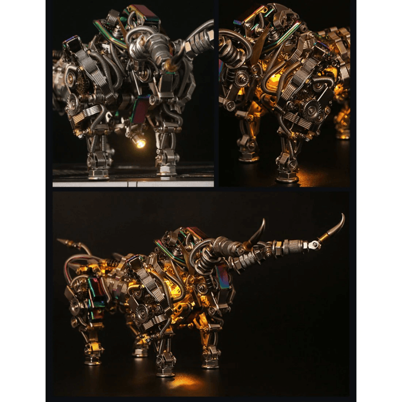 大人向けの1087ピースのメタル製3D DIY機械式ブルアニマルモデル組み立てキット - ビルディングブロック